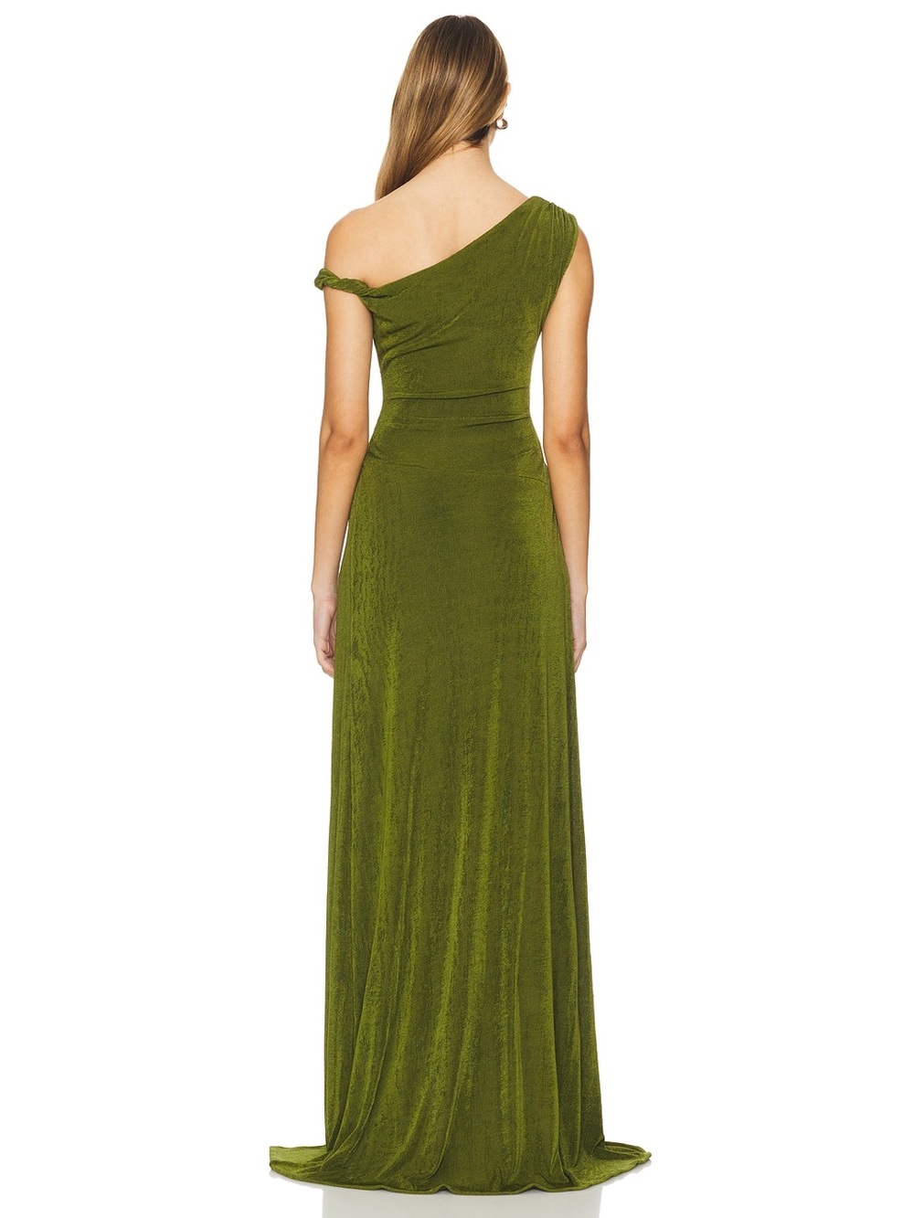 Khanums Slinky Off The Shoulder Maxi Dress in Khaki Size Large NWT - Picture 3 of 11